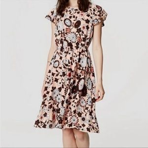 Pretty pink Loft dress with flutter sleeves